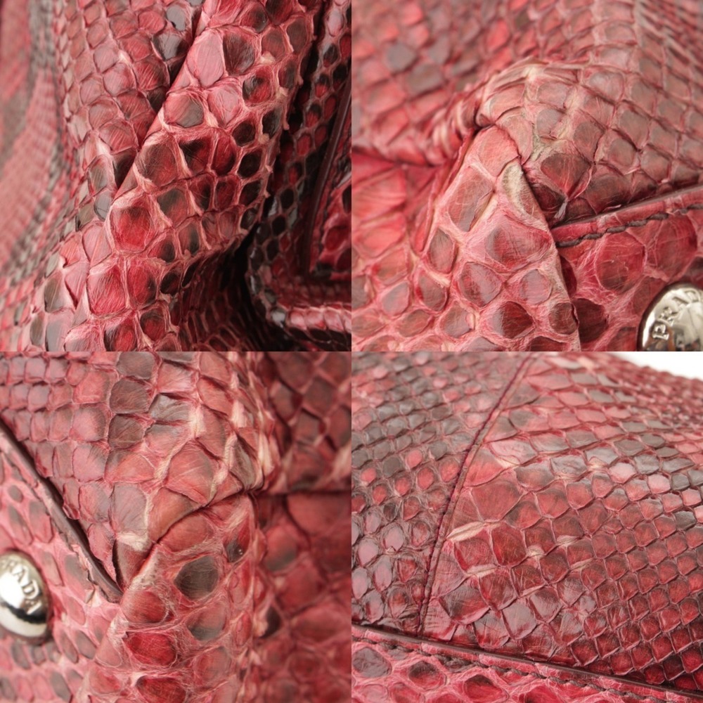 Prada Python Amarena Bag Tote Red - image 7